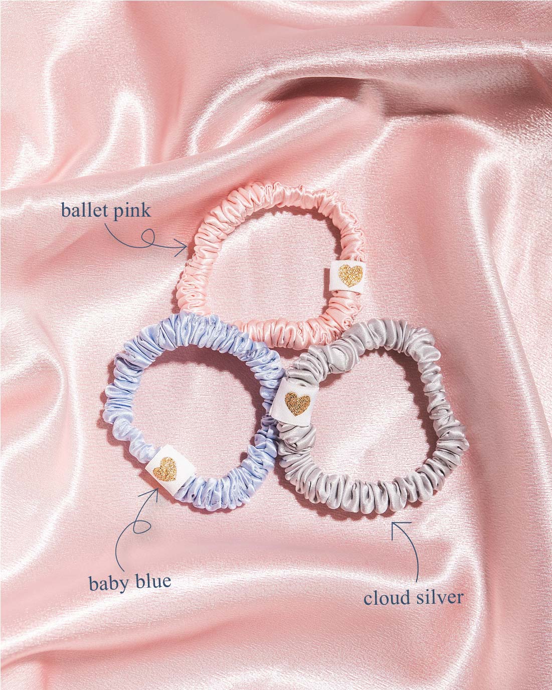 Skinny Silk Scrunchies - Set of 5 - Choose Any 5 Colors