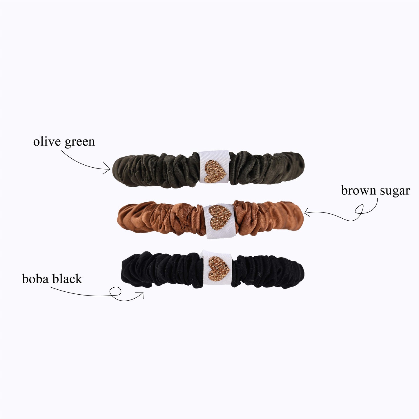 Skinny Silk Scrunchies - Set of 5 - Choose Any 5 Colors