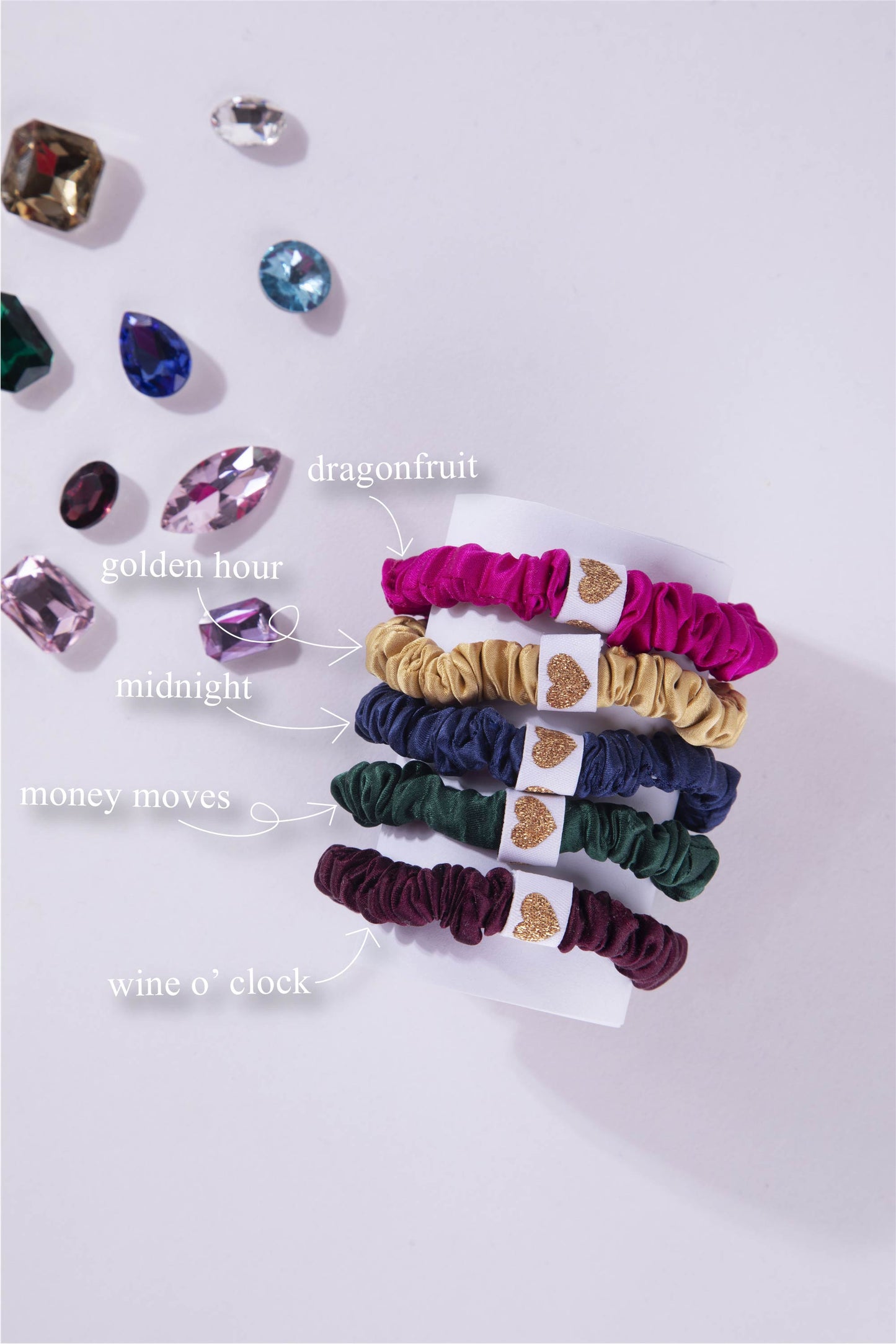 Skinny Silk Scrunchies - Set of 5 - Choose Any 5 Colors