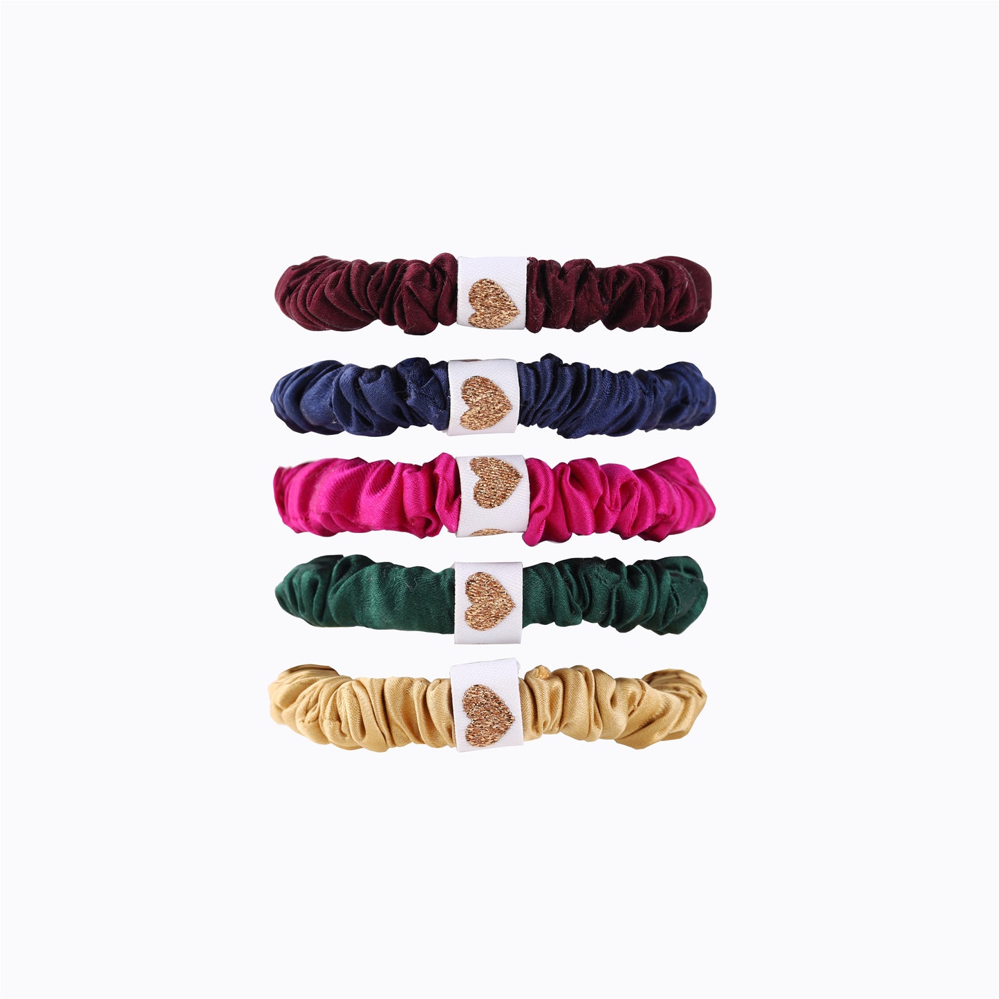 Bejeweled Skinny Silk Scrunchies