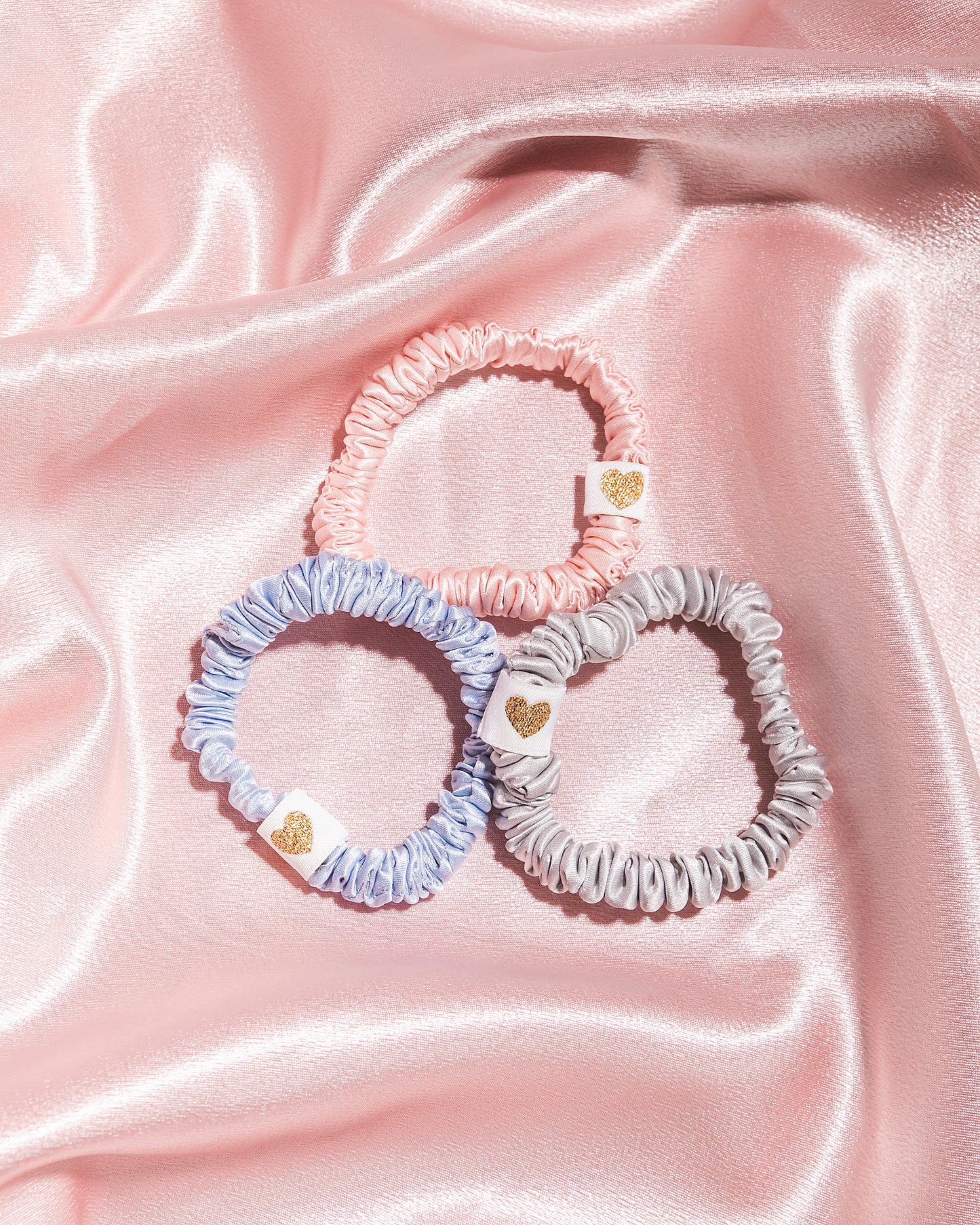 Skinny Silk Scrunchies - Set of 3 - Choose 3 Colors