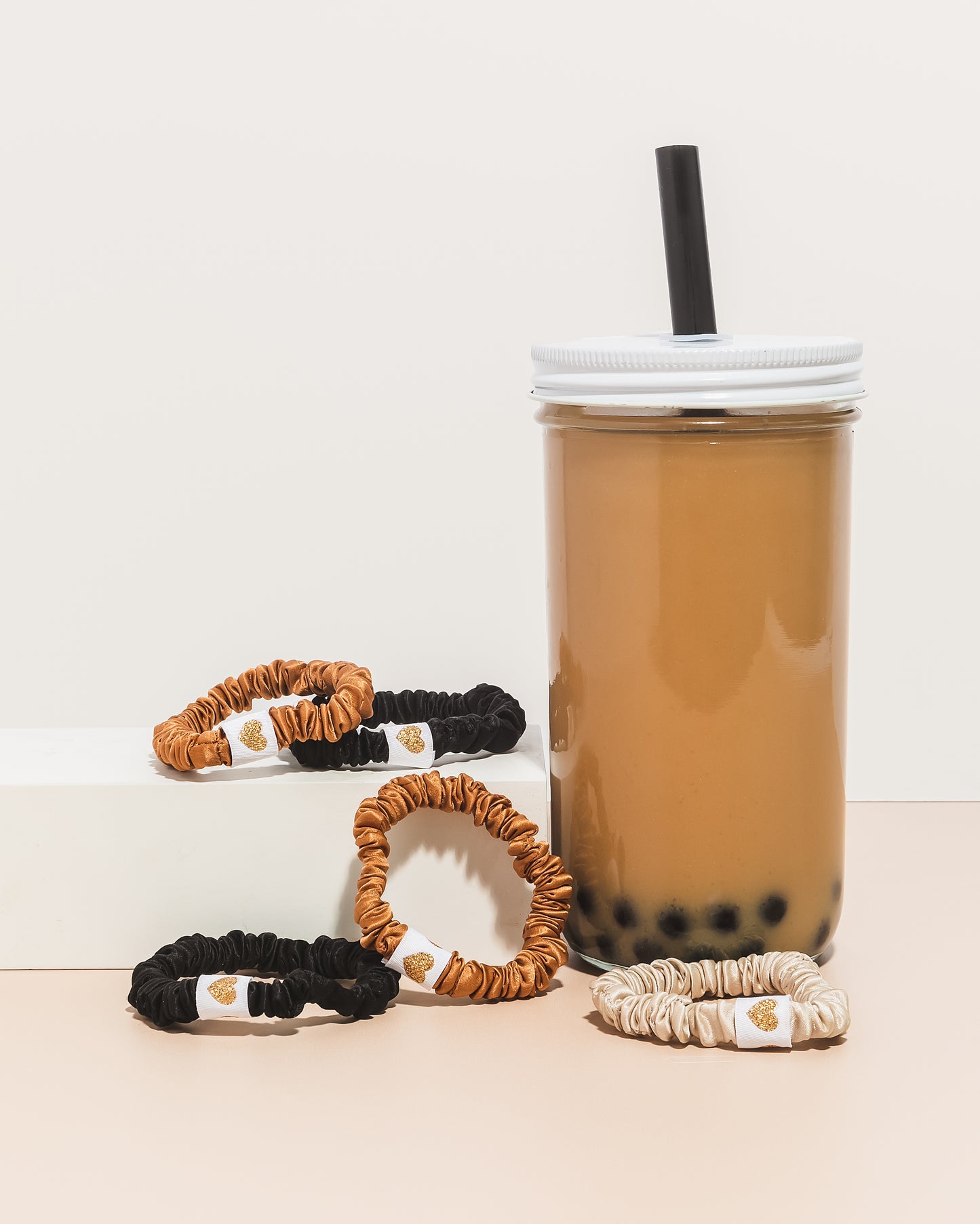 Boba Basic Skinny Silk Scrunchies